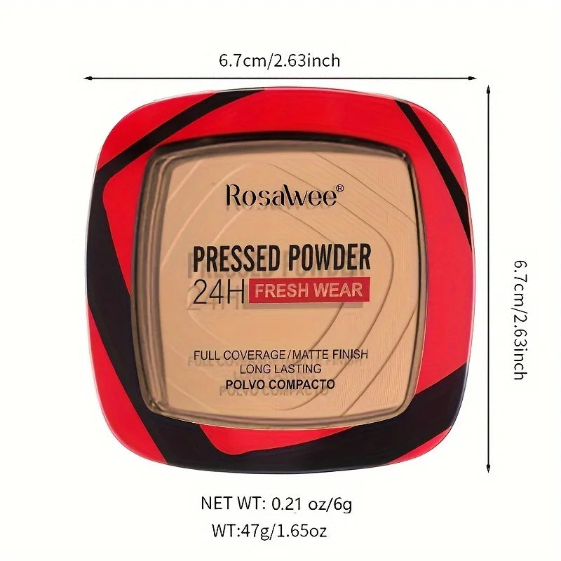 Matte Pressed Powder Foundation | 24H Full Coverage Weightless Finish with Puff - Lylamor.com