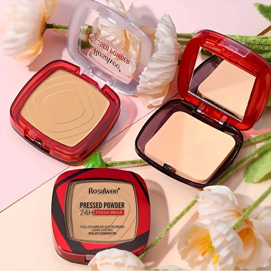 Matte Pressed Powder Foundation | 24H Full Coverage Weightless Finish with Puff - Lylamor.com