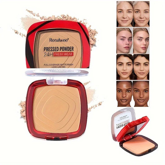 Matte Pressed Powder Foundation | 24H Full Coverage Weightless Finish with Puff - Lylamor.com
