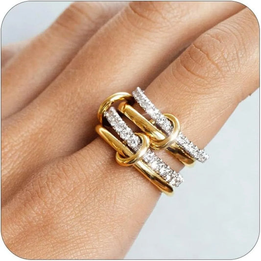 Two Tone Copper Stacking Rings Set | Hypoallergenic Trendy Jewelry for Young Women - Lylamor.com