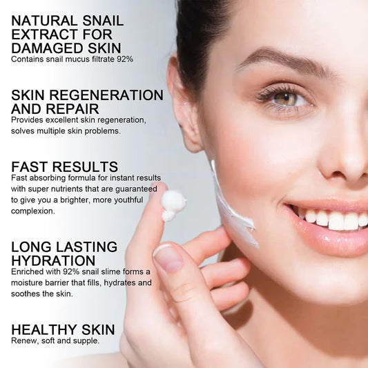 Hyaluronic Acid & Snail Face Cream | Anti-Wrinkle Moisturizer for Pore Refining & Brightening - Lylamor.com