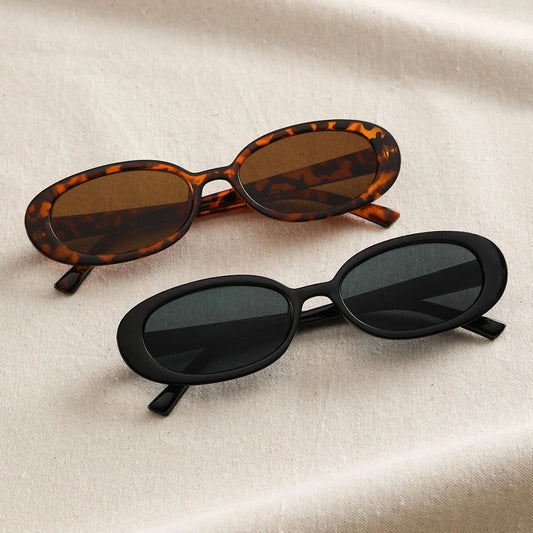 Vintage Oval Sunglasses for Women | Fashion UV400 Protection Designer Shades | 2-Pack - Lylamor.com