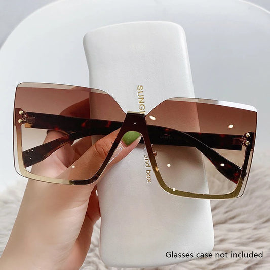 Half-Frame Metal Sunglasses - European & American Style UV Protection Shades - Lylamor.com
