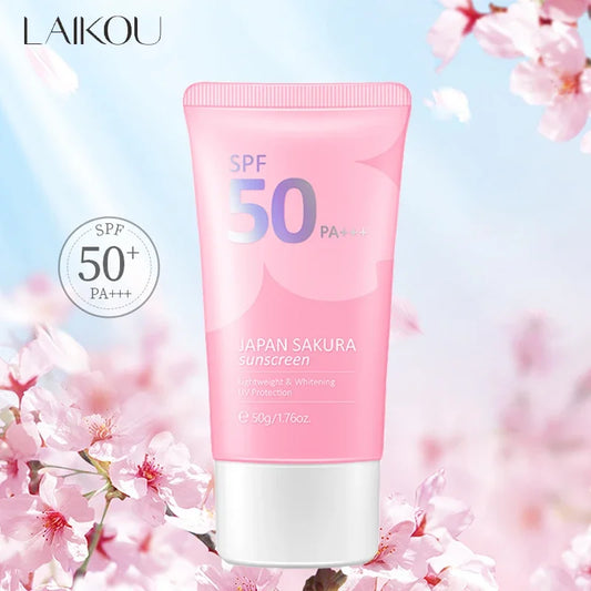 Sakura SPF50 Sunscreen Cream | Brightening Facial Sunblock with Moisturizing Protection - Lylamor.com