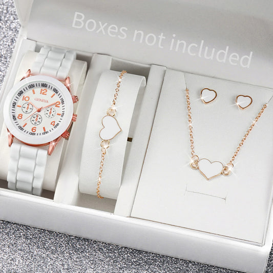 Women's Fashion Silicone Band Watches | Stylish Quartz Jewelry Timepiece Collection - 5/6PCS - Lylamor.com