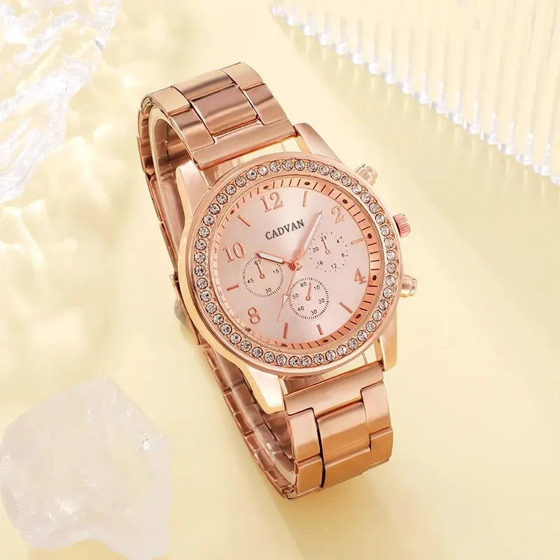 6-Piece Rose Gold Jewelry & Watch Set – Luxury Women’s Accessories - Lylamor.com